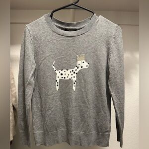 Banana Republic Gray Sweater with Dalmatian Design